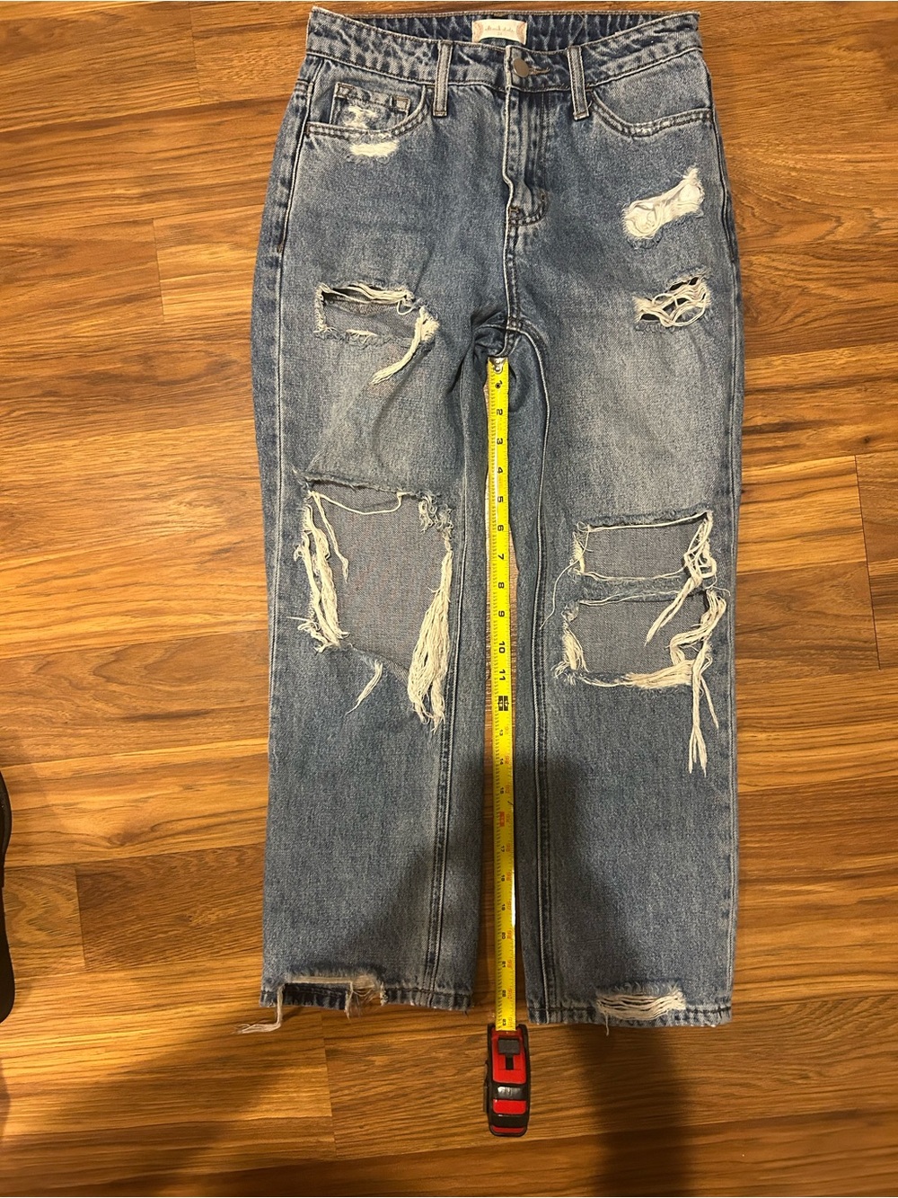 Altar'd State Blue Distressed Straight-Leg Women’s Jeans - Picture 8 of 9